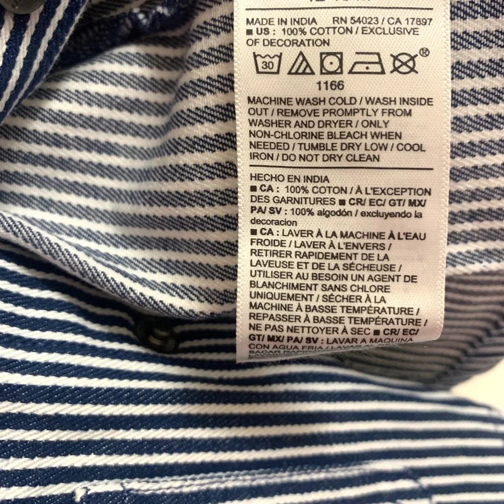 Railroad Stripe Twill Snap Jacket Baby Loose Collared Ice Cream Pocket NWT - Picture 8 of 14